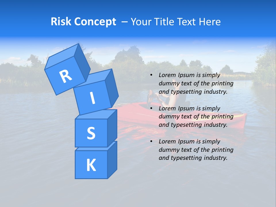 A Man In A Red Canoe On A River PowerPoint Template