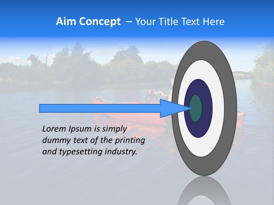 A Man In A Red Canoe On A River PowerPoint Template