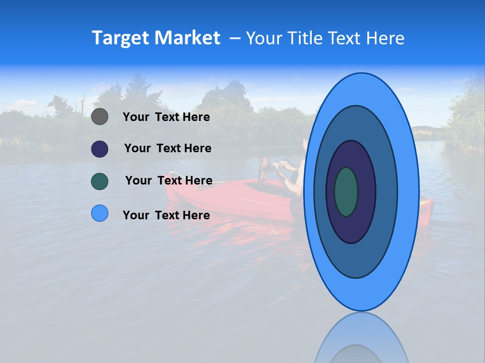 A Man In A Red Canoe On A River PowerPoint Template