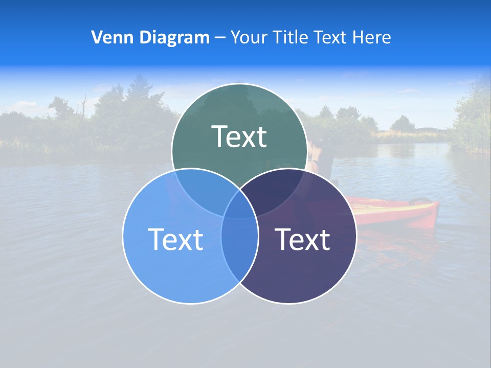 A Man In A Red Canoe On A River PowerPoint Template