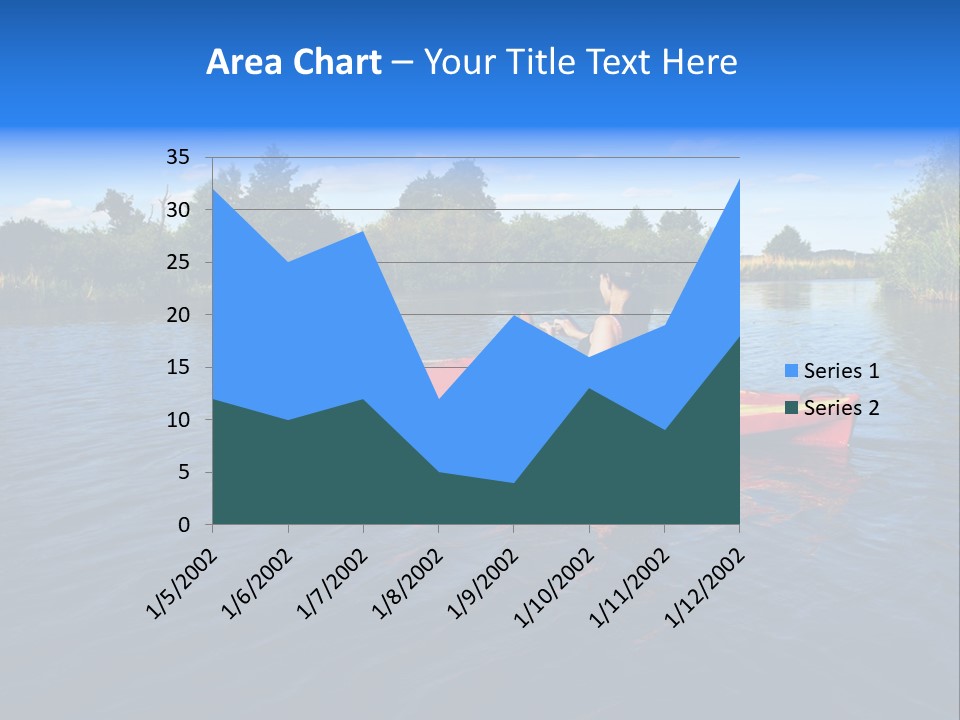 A Man In A Red Canoe On A River PowerPoint Template