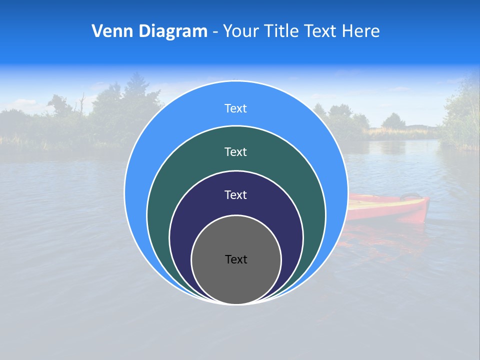 A Man In A Red Canoe On A River PowerPoint Template