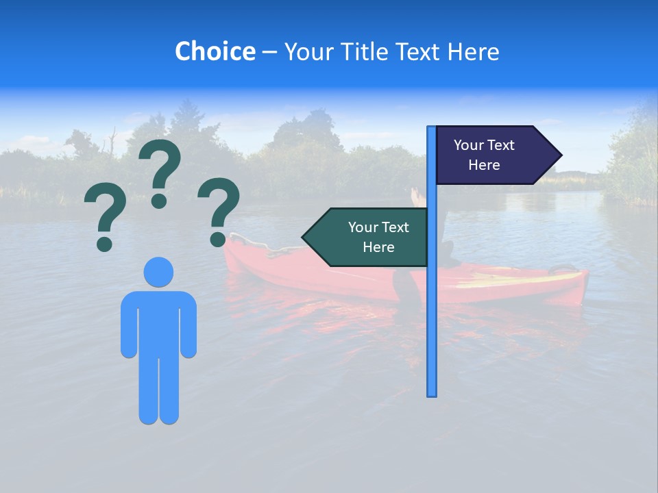 A Man In A Red Canoe On A River PowerPoint Template