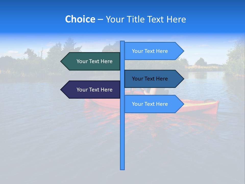 A Man In A Red Canoe On A River PowerPoint Template