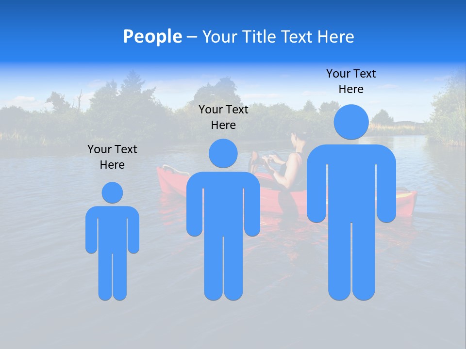 A Man In A Red Canoe On A River PowerPoint Template