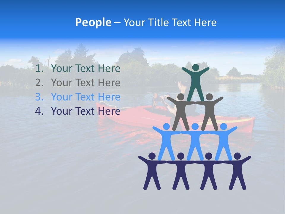 A Man In A Red Canoe On A River PowerPoint Template