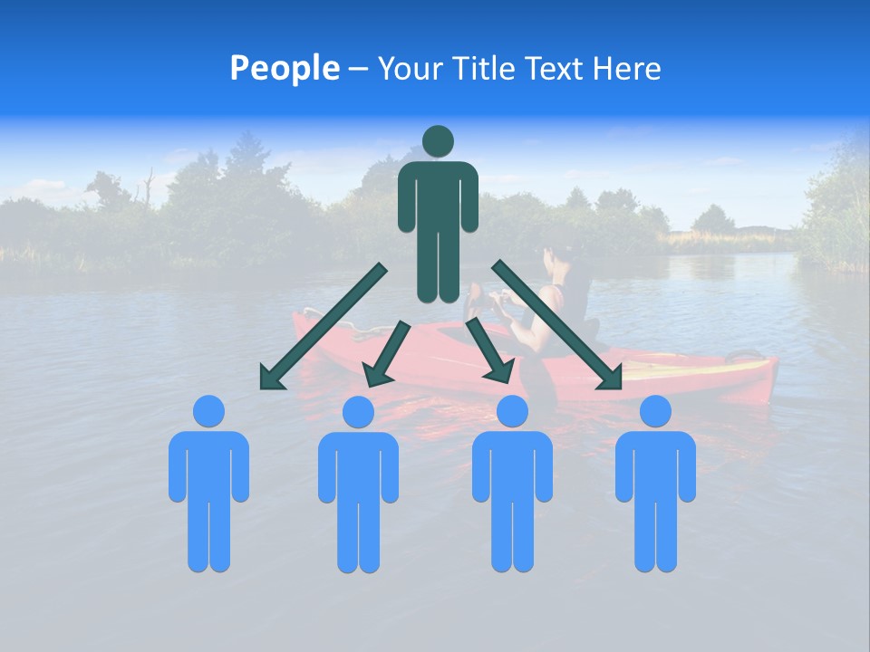 A Man In A Red Canoe On A River PowerPoint Template