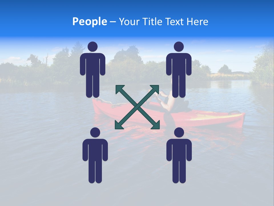 A Man In A Red Canoe On A River PowerPoint Template