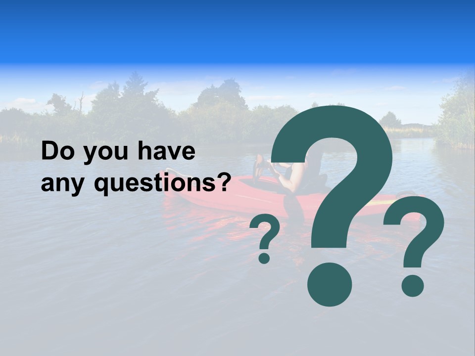 A Man In A Red Canoe On A River PowerPoint Template