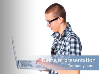 Teen Glasses Technology PowerPoint Template