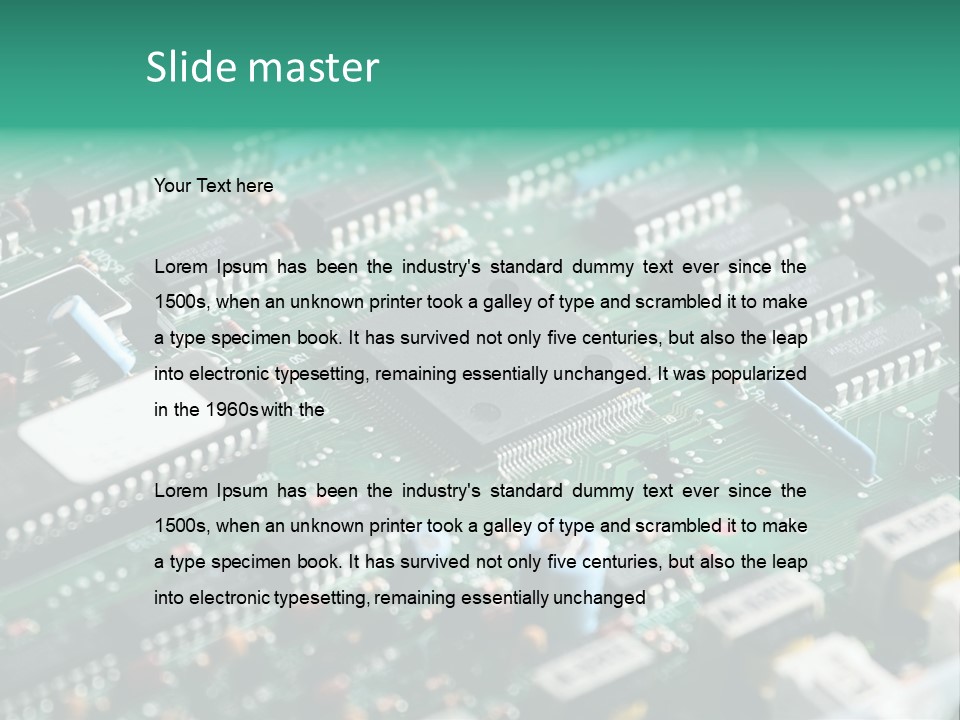 Microprocessor Diode Megabyte PowerPoint Template