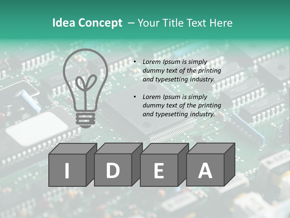 Microprocessor Diode Megabyte PowerPoint Template