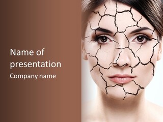 Natural Caucasian Eyes PowerPoint Template