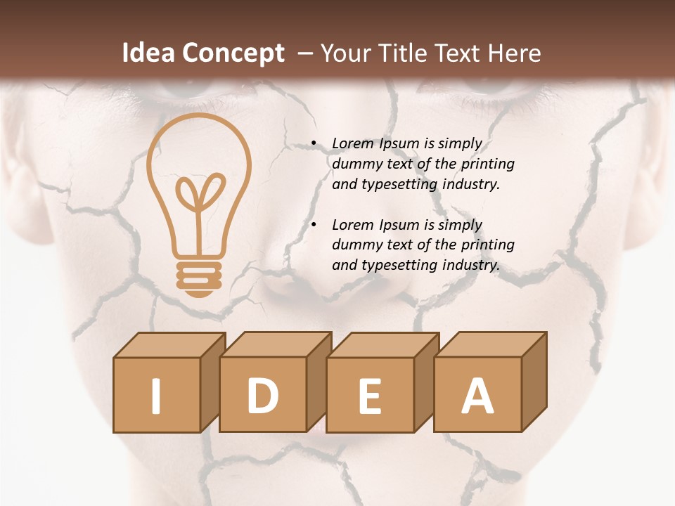 Natural Caucasian Eyes PowerPoint Template