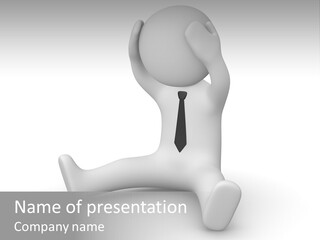 Businessman Loser Tie PowerPoint Template