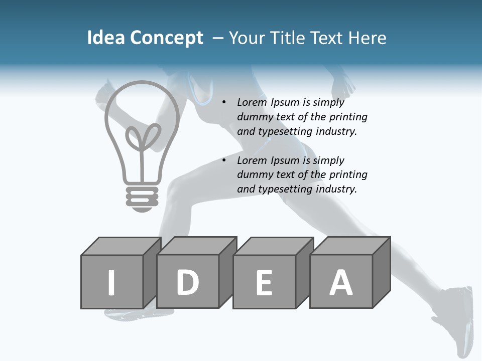 Girl Jogger Leap PowerPoint Template