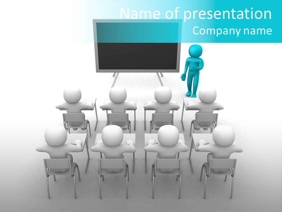 Blackboard People Studying PowerPoint Template