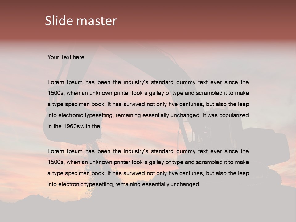 Machinery Unloading Daybreak PowerPoint Template