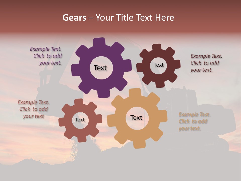 Machinery Unloading Daybreak PowerPoint Template