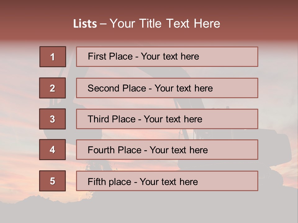 Machinery Unloading Daybreak PowerPoint Template