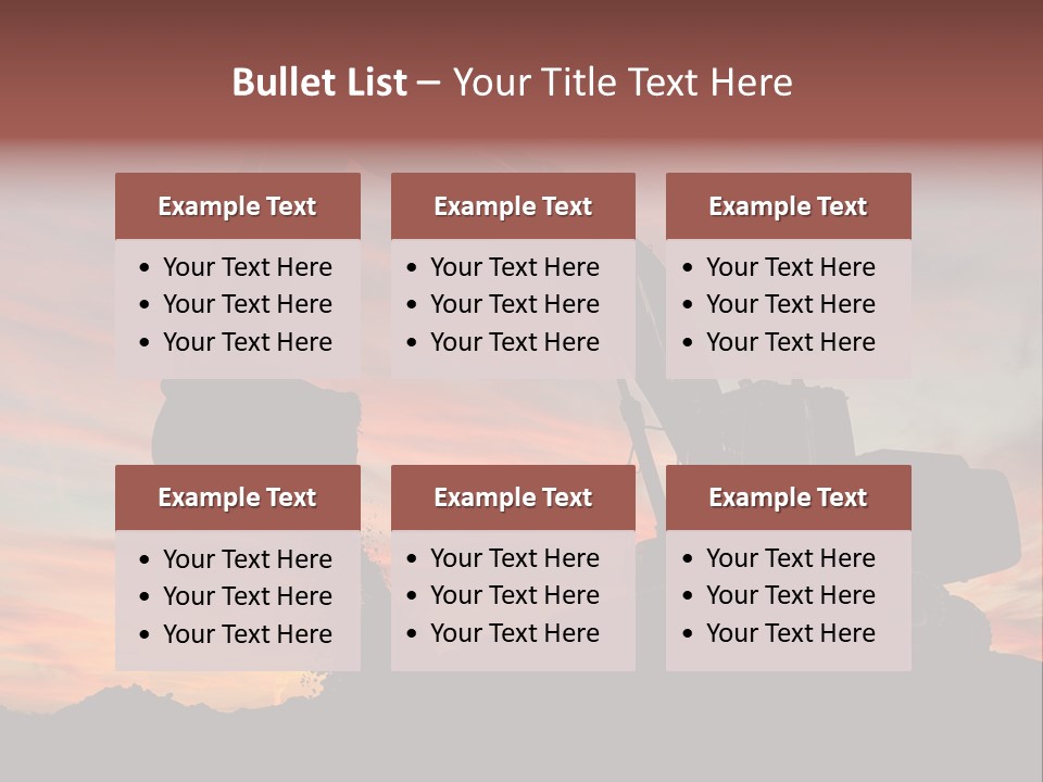 Machinery Unloading Daybreak PowerPoint Template