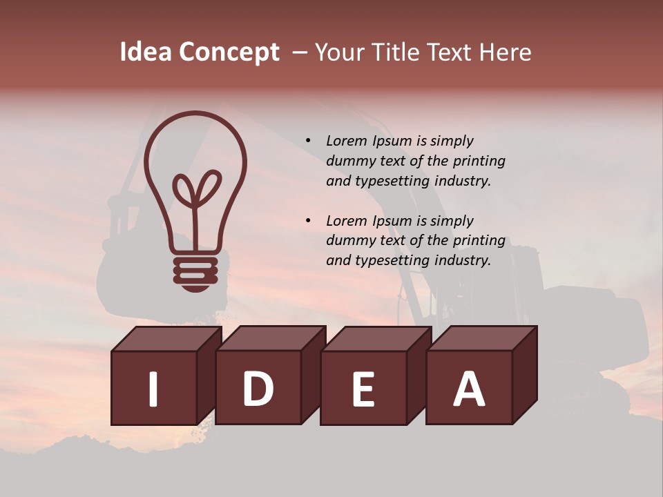 Machinery Unloading Daybreak PowerPoint Template