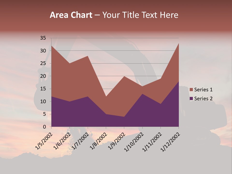 Machinery Unloading Daybreak PowerPoint Template