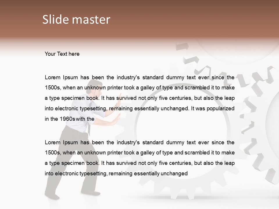 Implemeting Machinery Cogwheels PowerPoint Template