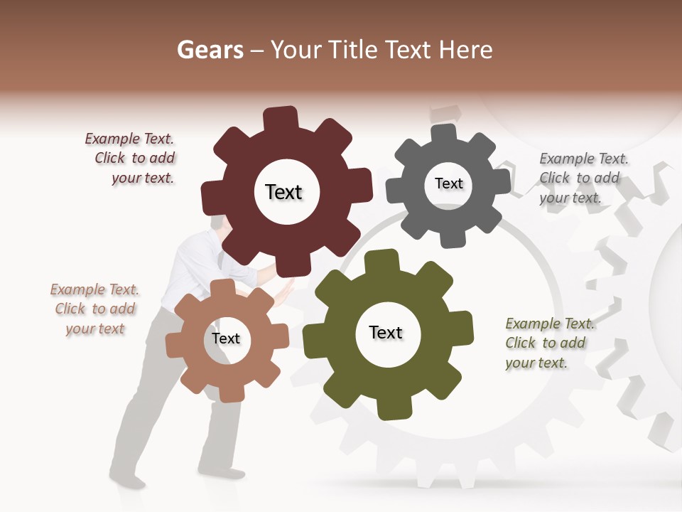 Implemeting Machinery Cogwheels PowerPoint Template