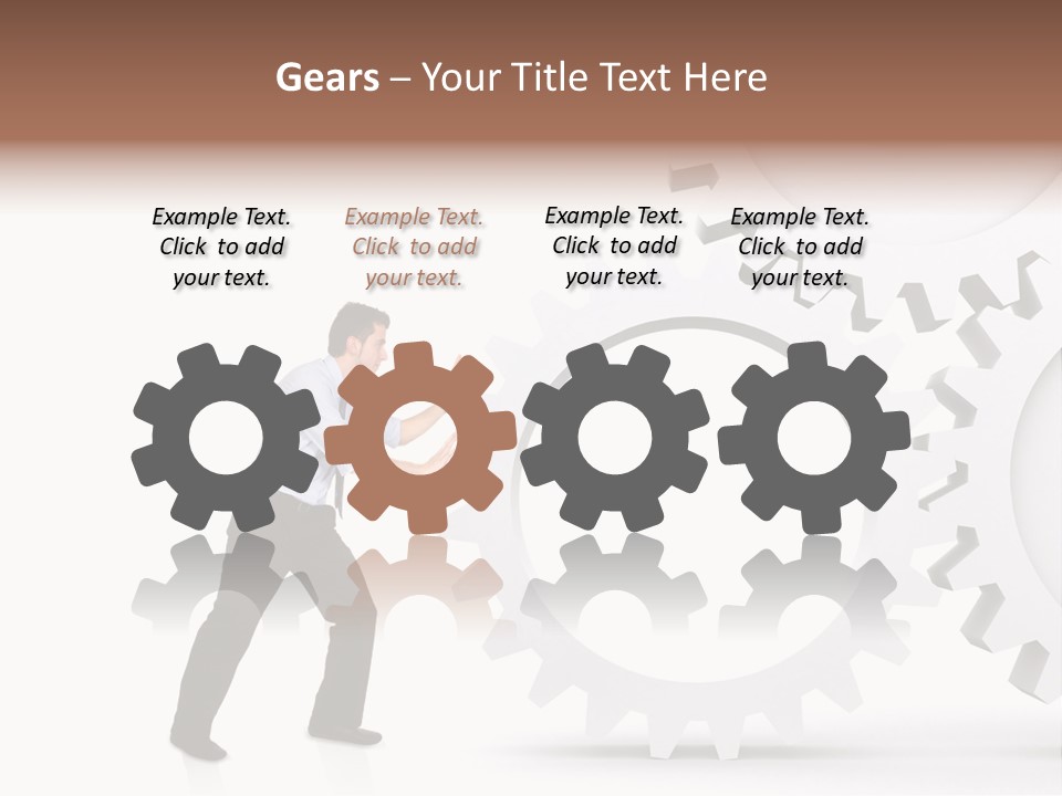 Implemeting Machinery Cogwheels PowerPoint Template