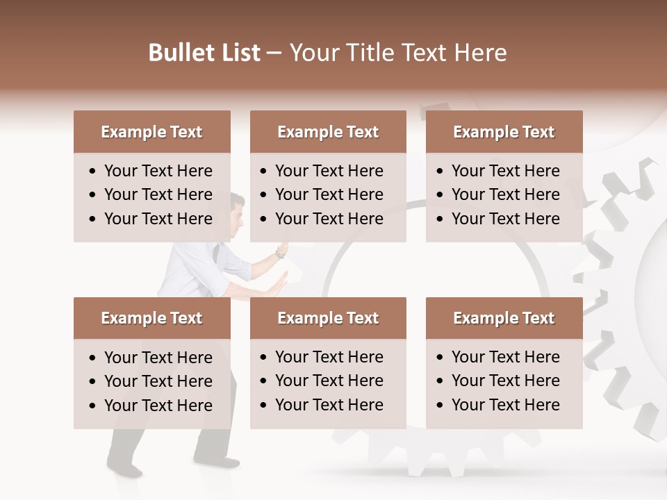 Implemeting Machinery Cogwheels PowerPoint Template
