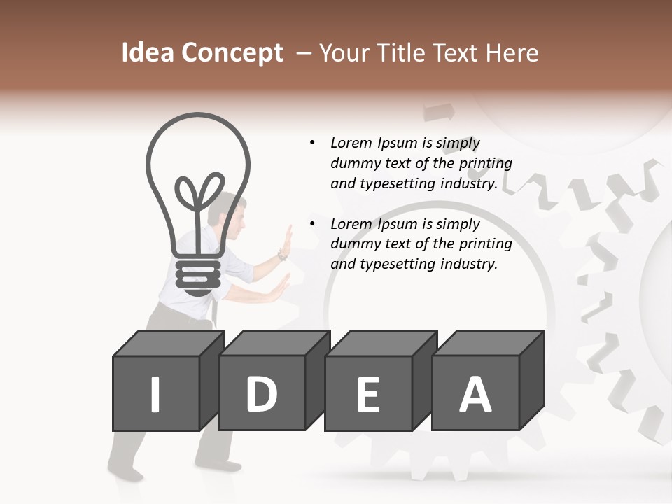 Implemeting Machinery Cogwheels PowerPoint Template