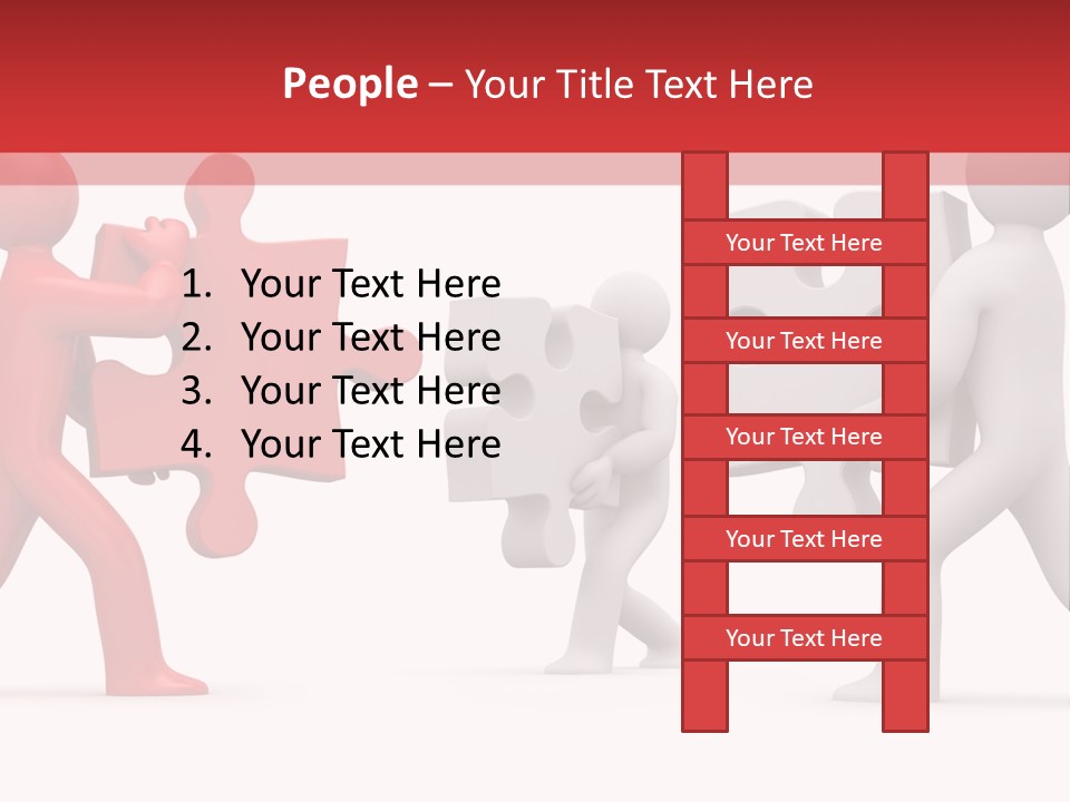 Group Puzzle Ladder PowerPoint Template