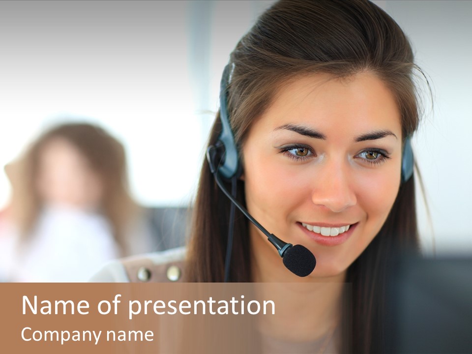 Agent Hispanic Microphone PowerPoint Template