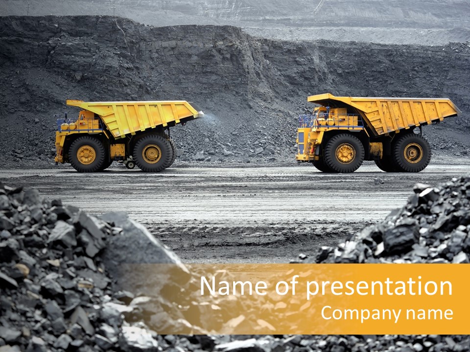 Business Coal Mining Mine PowerPoint Template