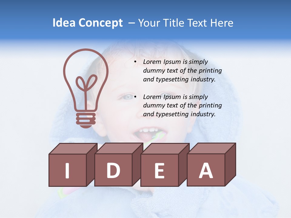 Health Mouth Boy PowerPoint Template