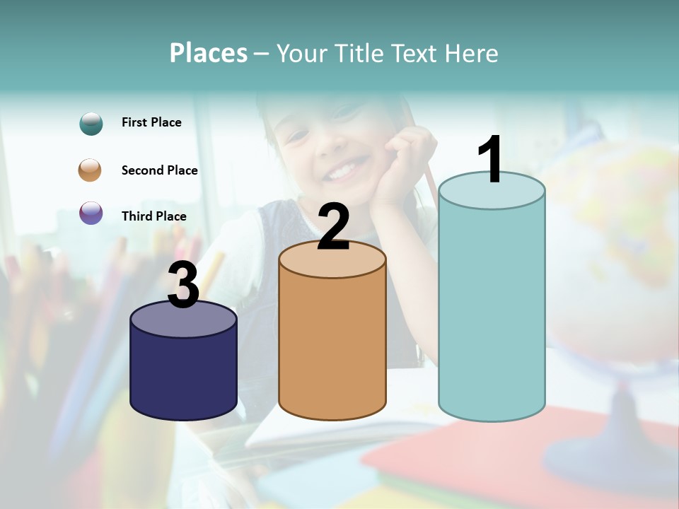 Education School Girl PowerPoint Template