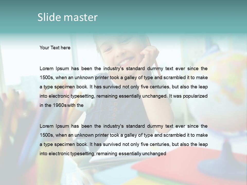 Education School Girl PowerPoint Template