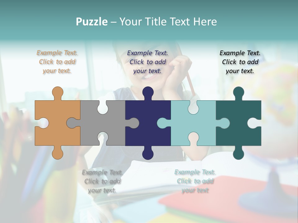 Education School Girl PowerPoint Template