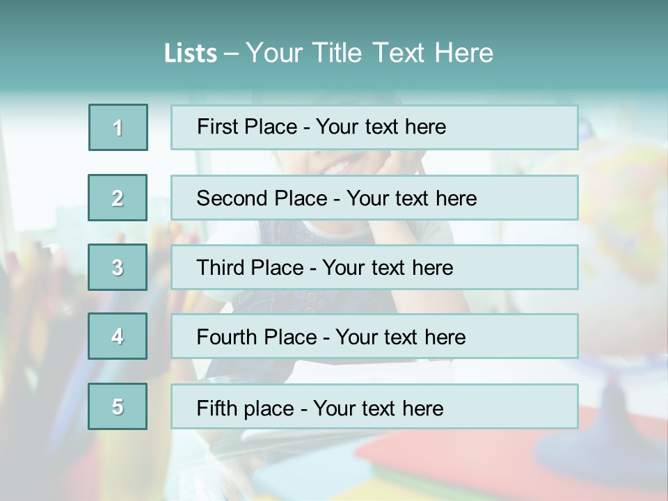 Education School Girl PowerPoint Template