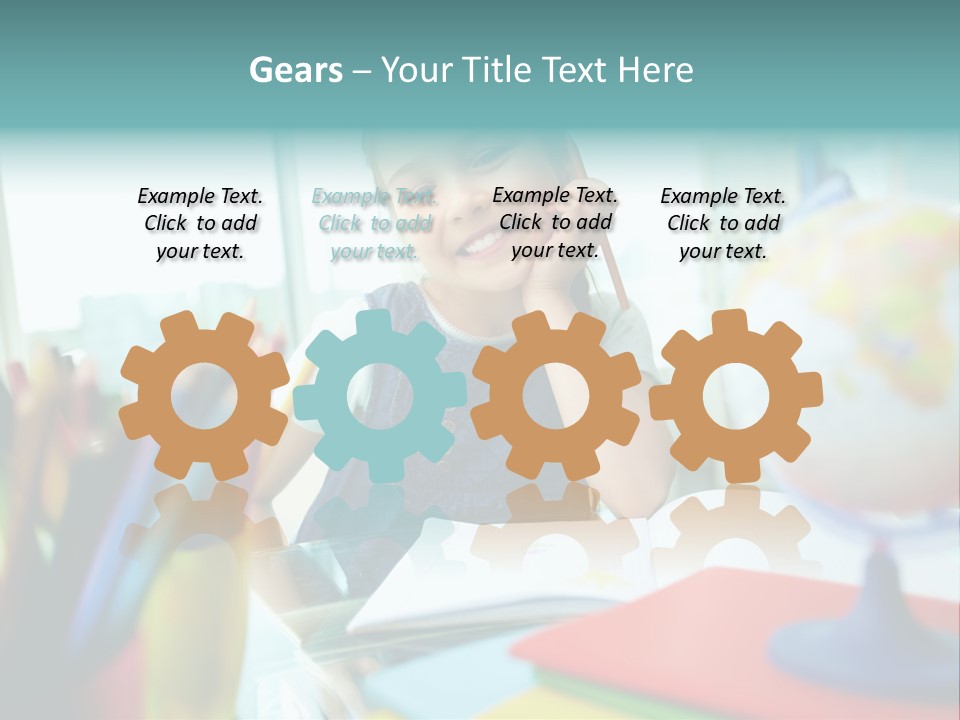 Education School Girl PowerPoint Template