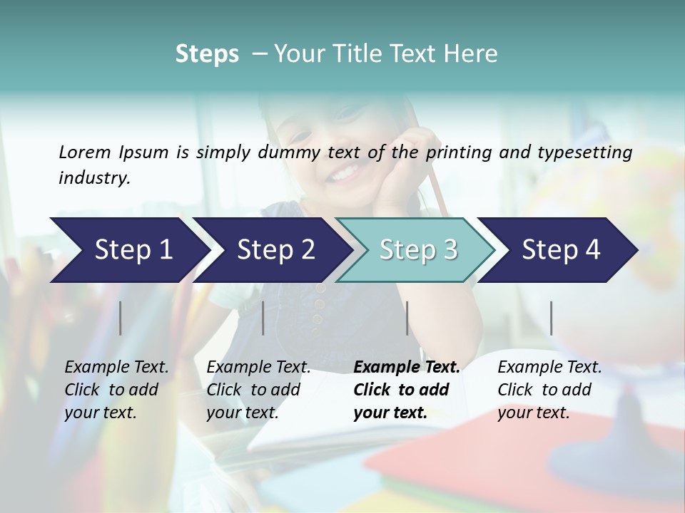 Education School Girl PowerPoint Template