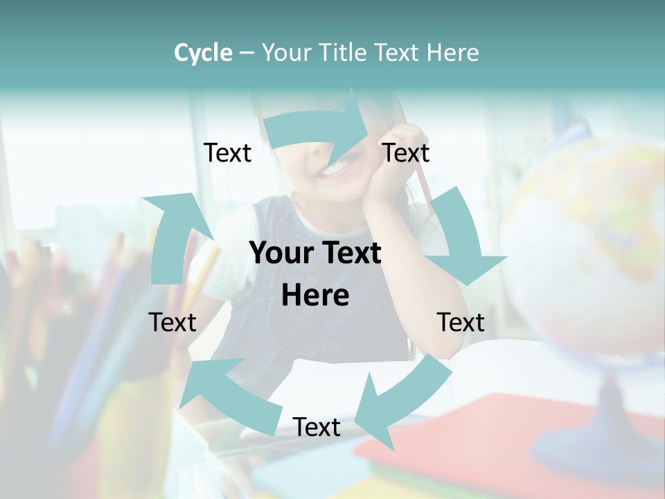 Education School Girl PowerPoint Template