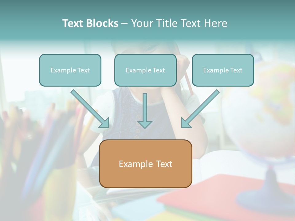 Education School Girl PowerPoint Template