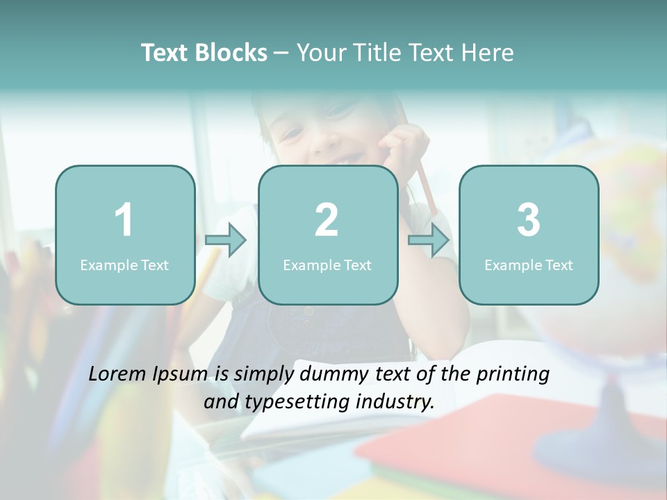 Education School Girl PowerPoint Template