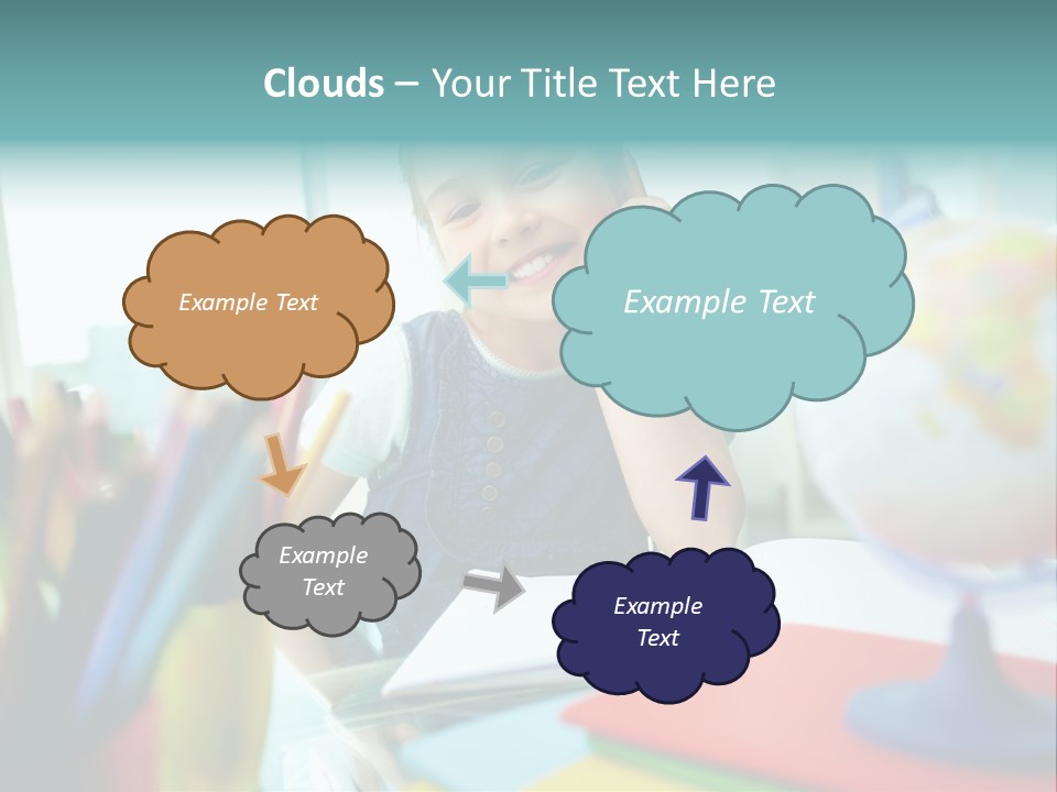 Education School Girl PowerPoint Template