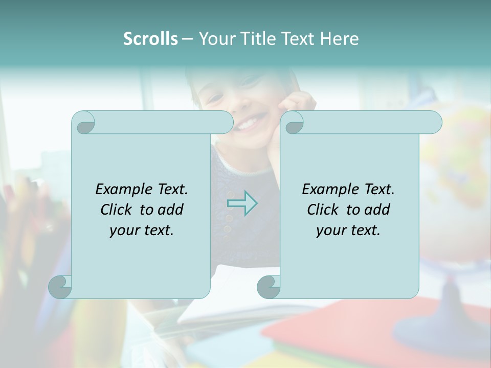 Education School Girl PowerPoint Template