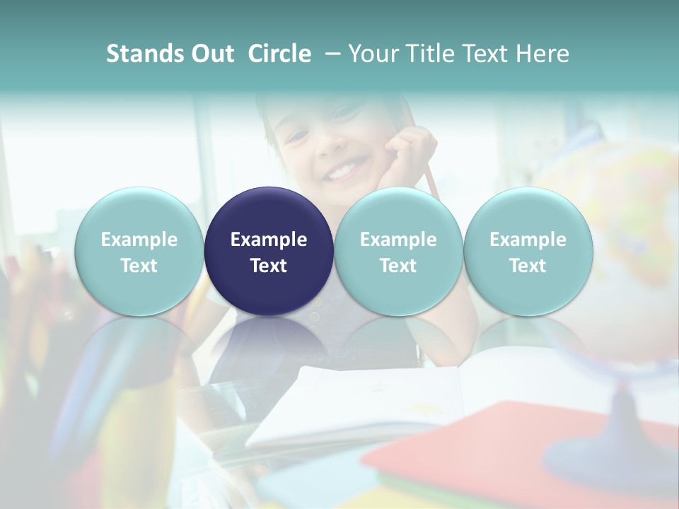 Education School Girl PowerPoint Template