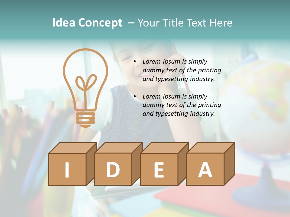 Education School Girl PowerPoint Template