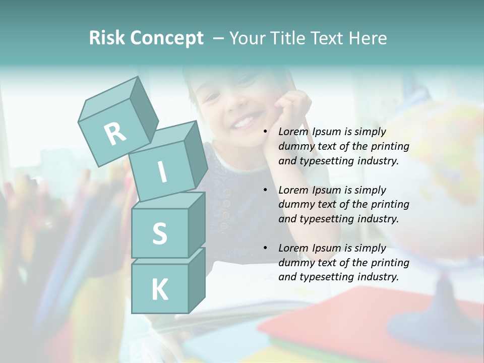 Education School Girl PowerPoint Template